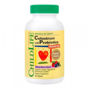 Colostrum with Probiotics, 90tab. masticabile, ChildLife