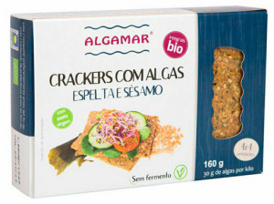 Crackers din spelta cu susan si alge marine bio 160g Algamar