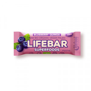 Lifebar plus baton cu afine si quinoa raw eco 47g