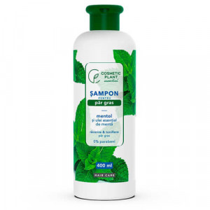Sampon pentru par gras cu mentol si ulei esential de menta, 400ml, Cosmetic Plant