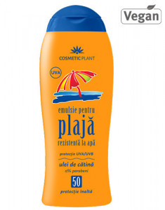 Emulsie plajă rezistentă la apă SPF50, 200ml, Cosmetic Plant Plaja