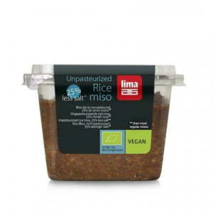 Pasta Miso de orez si soia nepasteurizata cu continut redus de sare eco 300g Lima