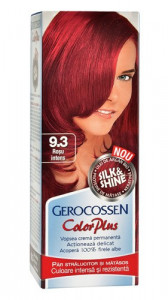 Vopsea de par Silk & Shine 9.3 Rosu Intens - Color Plus, 50g, Gerocossen