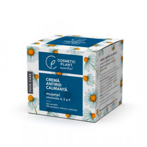 Crema antirid calmanta extract de musetel & vitaminele A, E si F, 50ml, Cosmetic Plant
