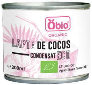 Lapte de cocos condensat bio 200ml Obio