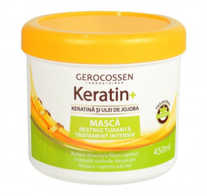 Masca tratament intensiv cu keratina si ulei de jojoba - Keratin+ 450 ml, Gerocossen