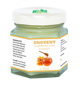 Unguent cu galbenele, miere si propolis, 45ml, Bios Mineral Plant