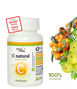 Vitamina C cu Catina si Amalaki, 60 comprimate masticabile, Dacia Plant