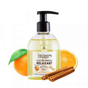 Ulei masaj relaxant, scortisoara & portocala, 250ml, Techir