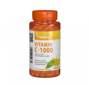 Vitamina C 1000 mg cu bioflavonoide, acerola si macese, 90tab, Vitaking
