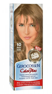 Vopsea de par Silk & Shine 10 Blond Inchis - Color Plus, 50g, Gerocossen