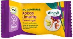 Biluta proteica cu lime si cocos fara gluten, bio, 24g Alnavit