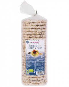 Rondele de orez cu spelta si alge marine fara sare bio 140g Algamar