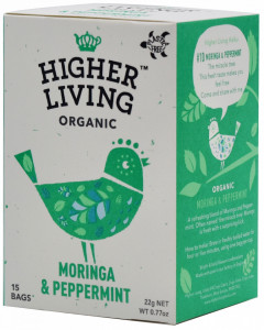 Ceai MORINGA si MENTA eco, 15 plicuri, Higher Living