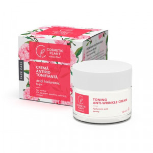 Crema antirid tonifianta acid hialuronic & extract de bujor, 50ml, Cosmetic Plant