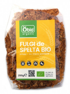Fulgi de spelta crispy cu miere bio 250g OBIO
