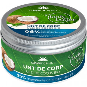 Unt de corp cu ulei de cocos bio, 200ml, Cosmetic Plant