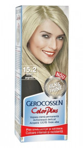 Vopsea de par Silk & Shine 15.2 Blond Argintiu - Color Plus, 50g, Gerocossen