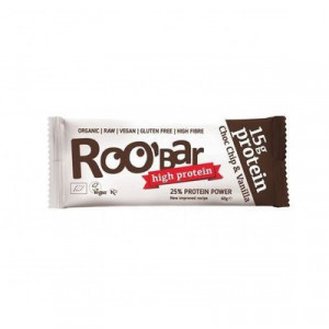 Baton proteic cu fulgi de ciocolata si vanilie raw bio 60g