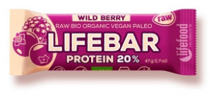 Lifebar baton proteic cu fructe de padure raw bio 47g