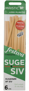 Pai din stuf pentru baut, 20cm, plastic free, set 6 buc, Maistic