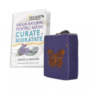 Sapun natural maini namol & lavanda, 120g+/-10g, Techir