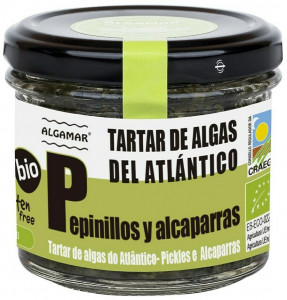 Tartar de alge marine cu castraveti murati si capere bio 100g Algamar