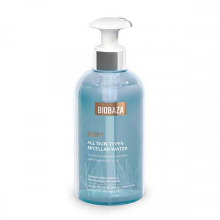 Apa Micelara Naturala cu Acid Hyaluronic, pentru toate tipurile de ten, Biobaza, 500ml