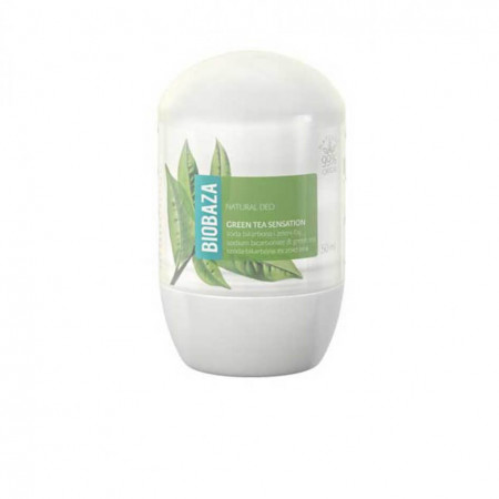Deodorant natural pe baza de piatra de alaun pentru femei Green Tea Sensation (ceai verde & bicarbonat), Biobaza, 50 ml