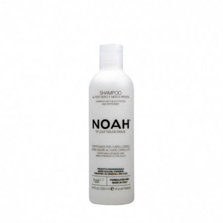 Sampon fortifiant cu piper negru si menta pentru par slabit si deteriorat (1.7), Noah, 250 ml