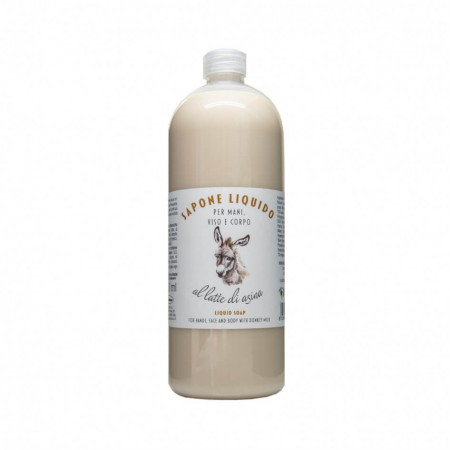 Sapun lichid hidratant pentru maini, fata si corp cu lapte de magarita, La Dispensa, 1000 ml