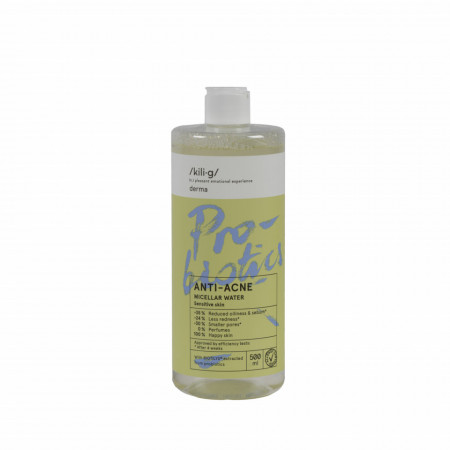 Apa micelara cu probiotice pentru ten sensibil si acneic, KILIG DERMA, 500 ml