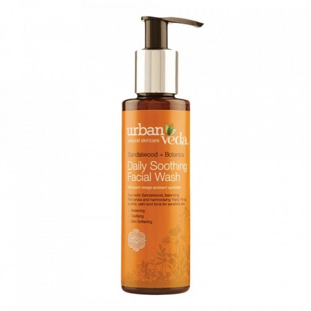 Gel de curatare pentru fata cu extract de lemn de santal organic - ten sensibil, Soothing - Urban Veda, 150 ml