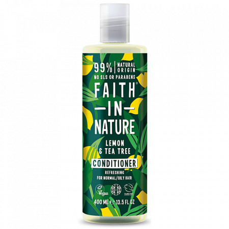 Balsam natural revigorant cu lamaie si tea tree, pentru toate tipurile de par, Faith in Nature, 400 ml