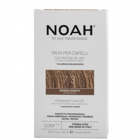 Vopsea de par naturala, Blond auriu, 7.3,Noah, 140 ml