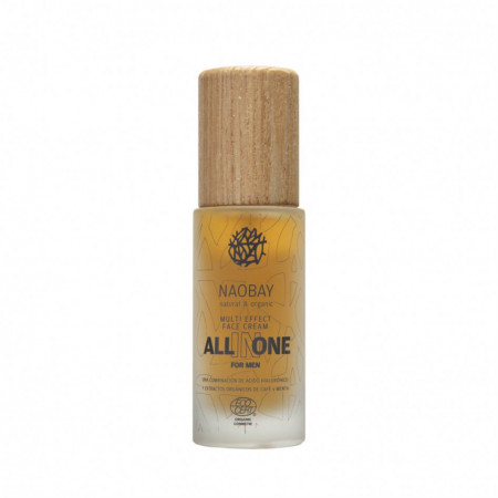Crema de fata pentru barbati BIO hidratanta si antioxidanta cu acid hialuronic, All In One, Naobay, 50 ml