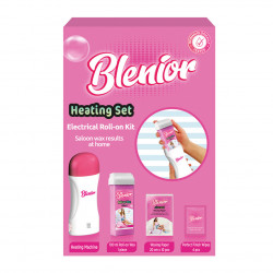 Kit pentru epilat - incalzitor, roll-on ceara, benzi, servetele curatare, Blenior