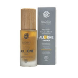 Crema de fata pentru barbati BIO hidratanta si antioxidanta cu acid hialuronic, All In One, Naobay, 50 ml