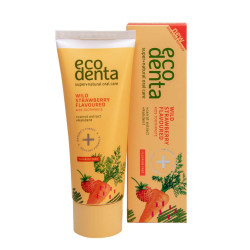 Pasta de dinti pentru copii cu aroma de capsuni si morcov, Ecodenta, 75ml