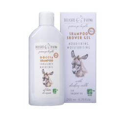 Sampon si gel de dus hidratant si volumizant cu lapte de magarita, BIO, La Dispensa, 200 ml