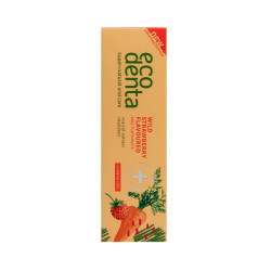 Pasta de dinti pentru copii cu aroma de capsuni si morcov, Ecodenta, 75ml