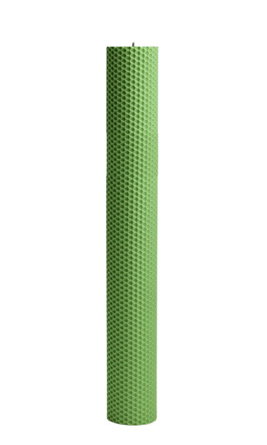 Lumanare ceara naturala de albine VERDE MINT, model fagure 40/5,5cm