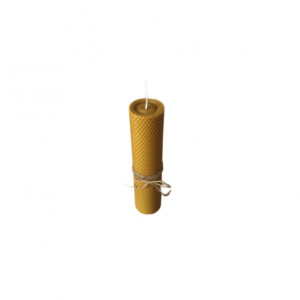 Lumanare botez, model fagure din ceara de albine naturala, 26 cm, diametru 5,5 cm