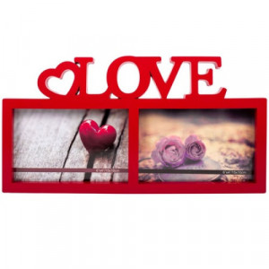 Rama foto decorativa, rosie, Love, 2 poze, 31 x 16,5 cm