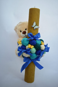 Lumanare de botez din ceara naturala Eric Bear