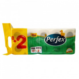 Pachet hartie igienica Perfex 2 straturi Boni Alb 8+2 buc