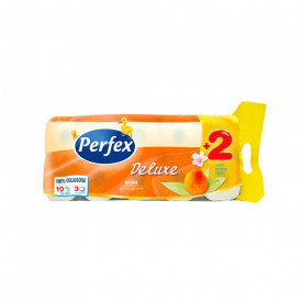 Pachet hartie igienica Perfex Deluxe Piersica 8+2 buc
