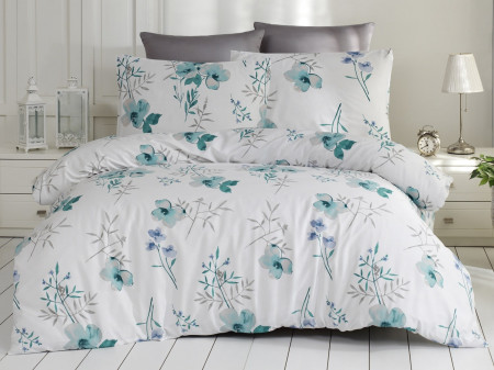 Satin Lenjerie de pat BLOMSTER MINT/200x220 EXCLUSIVE