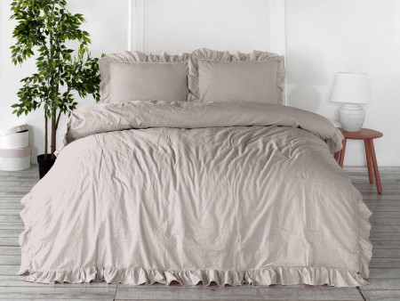 Lenjerie de pat NATURAL CREAM/160x200(P) STONEWASHED