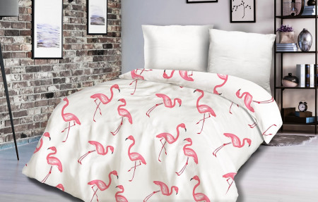 Satin Lenjerie de pat FLAMINGO/200x220 EXCLUSIVE